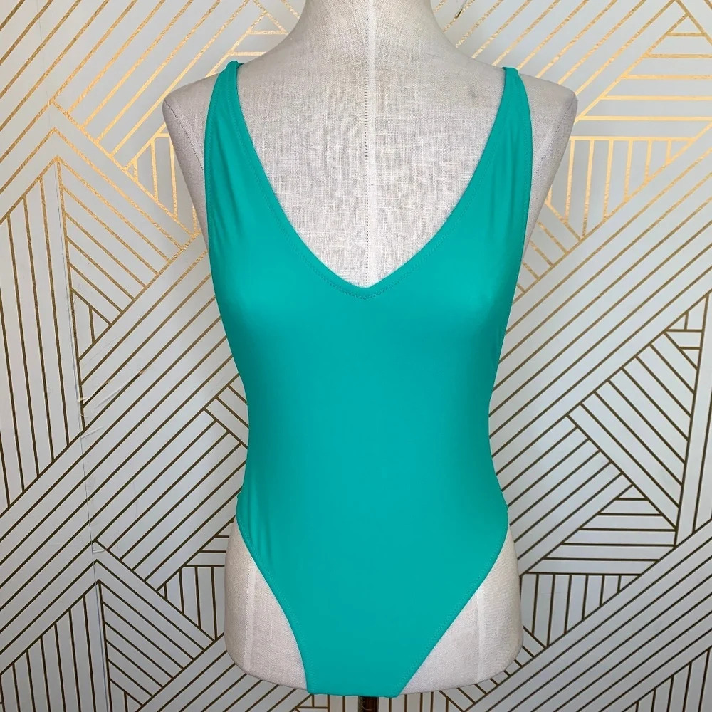 Topshop Pamela Extreme Plunge One-Piece Swimsuit